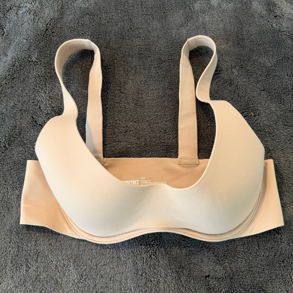 Smoothez by Aerie The Scoop Bra Women 34B Tan Seamless Underwire Lightly Lined